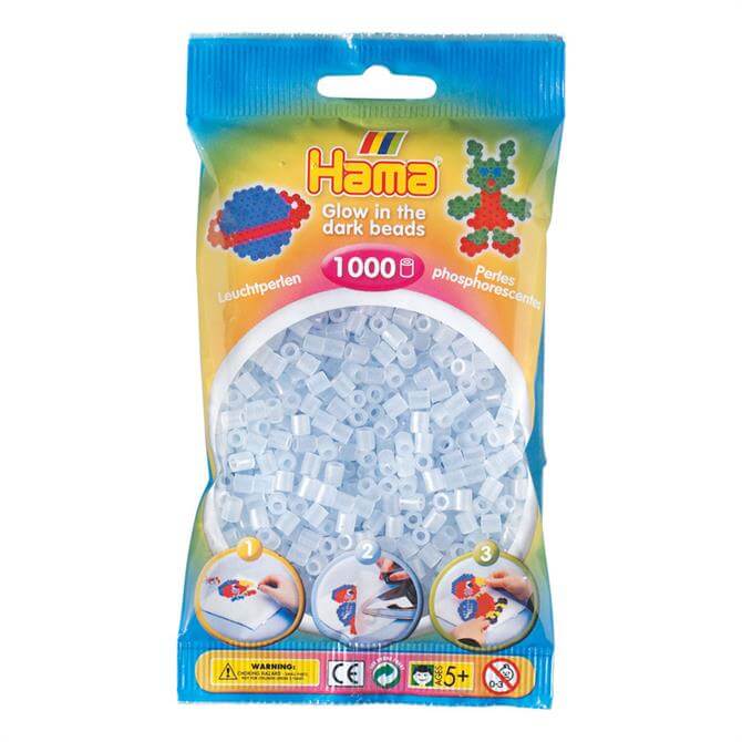 Hama Night Glow Clear 1000 Beads